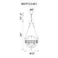 thumbnail image 2 of 3 Light Mini Chandelier with Chrome finish, 2 of 2