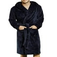 thumbnail image 1 of Fashion Mens Solid Color Fleece Robe  Shawl Collar Bathrobe 4 Size M L XL XXL, 1 of 6