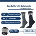thumbnail image 5 of Sierra Socks Bow pattern Hi-Bulk Acrylic Crew Women's Socks(Shoe Size: 4-10,Grey), 5 of 7