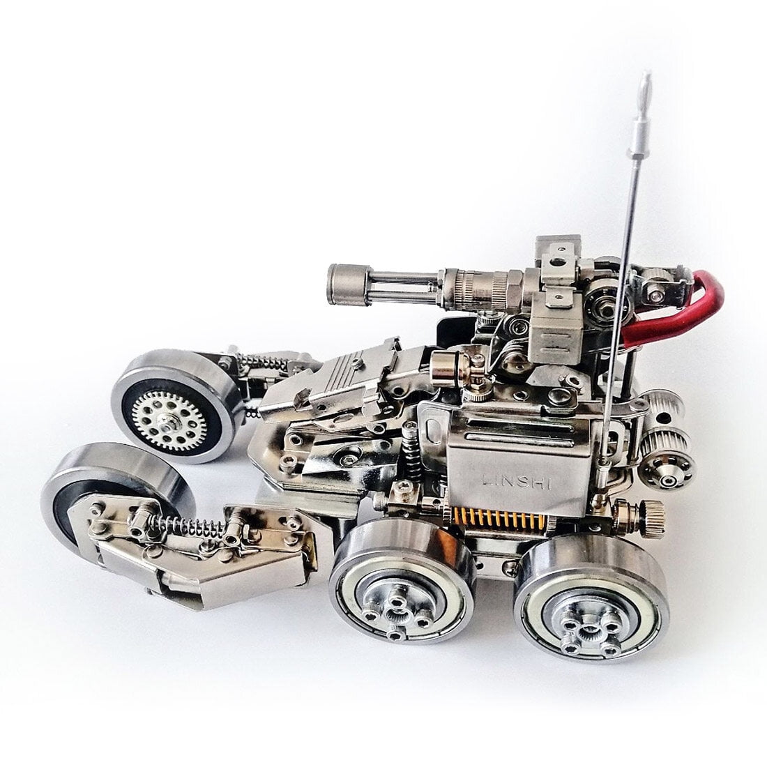 T2 Armored Car 3D Metal Model Kit, Stainless Steel DIY Assembly Armored Vehicle, Mechanical Mecha Puzzle Collectible Decor for Adults