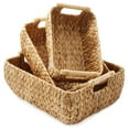 thumbnail image 2 of Casafield (Set of 3) Water Hyacinth Oval Storage Baskets with Wooden Handles - Small, Medium, and Large Woven Nesting Baskets, 2 of 7