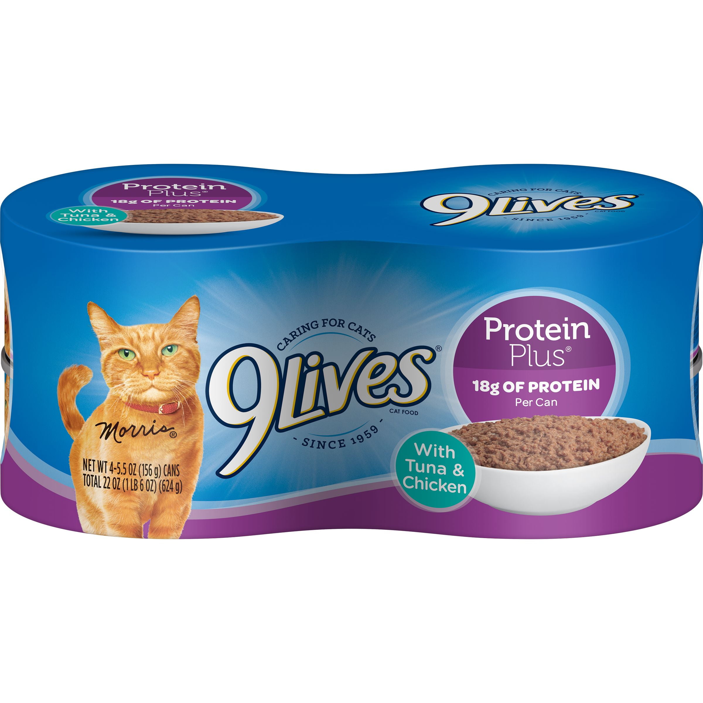  4 Pack 9Lives Protein Plus Wet Cat Food With Tuna And Chicken 5 5 