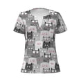 thumbnail image 3 of Naloa Cats Group Print T-Shirts Short Sleeve V Neck Tees for Women Fashion Tops Trendy Lightweight Soft Casual Summer Outfits Clothes, 3 of 5