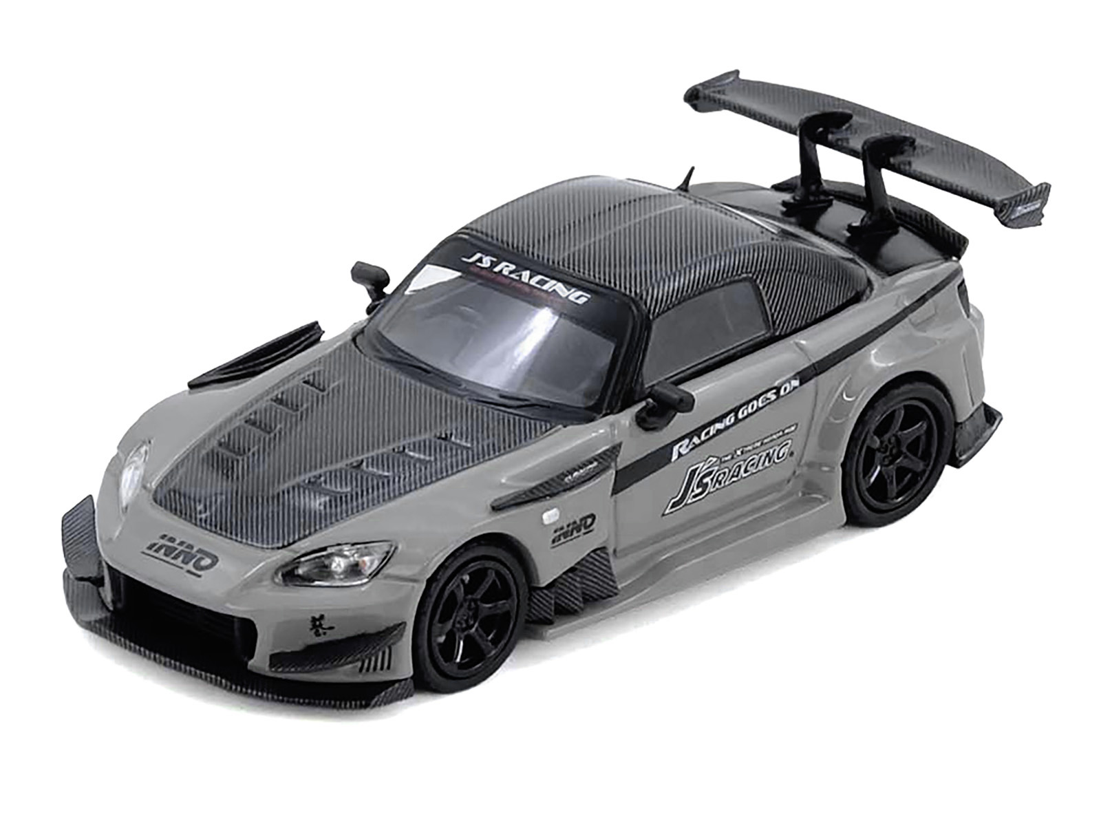 Honda S2000 RHD "J's Racing" Gray w/Carbon Hood & Top "Hong Kong Toycar Salon 2025" 1/64 Diecast Model Car by Inno Models