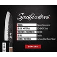 thumbnail image 3 of Concord Genbu Traditional Japanese Chef's Knife Raw Hammered Double Beveled 9CR18MOV Blade w/ 60 HRC. Tortoise Shell Resin Handle. Comes with Magnetic Magnolia Wood Sheath with Stand. (7" Santoku), 3 of 7