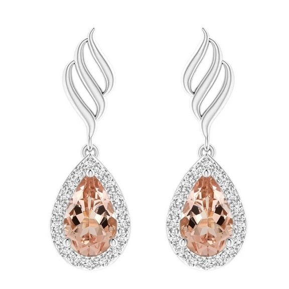 Designer Beautiful Morganite 925 Sterling Silver Women Mother's Day Gift Engagement Earrings Stud Jewelry