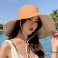 thumbnail image 3 of Kukuzhu Hat For Women In Spring And Summer, Oversized Brim, DoubleSided Fisherman Hat, Solid Color, Version, Outdoor Leisure Beach UV Resistant Sunshade Hat, 3 of 8