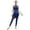 Navy Blue, variant on Women Rhinestones Full Body Unitard Gymnastics Leotard Ballet Dance Bodysuit Skating Jumpsuit Purple S