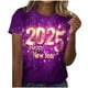thumbnail image 1 of Camisetas Casuales de Mujer Año Nuevo Impreso Suéter de Manga Corta Cuello Redondo, Top de Moda para el Uso Diario, 1 of 4
