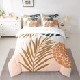 thumbnail image 2 of Manfei Tropican Plant Monstera 7pcs Bedding Comforter Set,Natural Plant Queen Bedding Sets,Prange Biege Queen Sheet Sets For Child,Luxury Bedroom Decor Reversible, 2 of 8