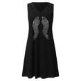 thumbnail image 4 of TAIAOJING Women's Bohemian Floral Printed Dress Casual O Neck Printing Vest Lace Sleeveless Swing A Line Beach Mini, 4 of 4
