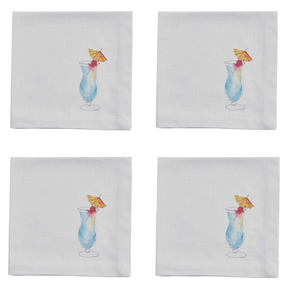 Split P Blue Hawaiian Tropical Drink Napkin Set of 4