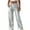White, variant on Jacenvly Pants for Women Straight-Leg Pants Long High Waisted Print Trouser Pants for Women Nightclub Style Casual Pants High Street Design Gradient Pants Elastic Loose Pants