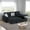 Black, variant on Pull Out Sofa Bed with Storage Chaise, L Shape Sectional Couch Bed Sleeper Sofa with 2 Pillows for Living Room, Red