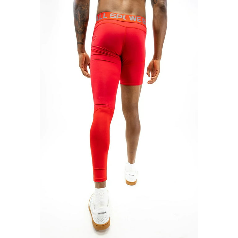 We Ball Sports Athletic Men's Single Leg Sports Tights | One Leg  Compression Base Layer Leggings for Men (Black, FULL 2XL)