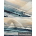 thumbnail image 6 of Coastal Beach Kitchen Valances for Windows Farmhouse Linen Window Valance Curtain for Living Room Window Treatment Abstract Oil Painting Summer Wave Valance Rod Pocket Topper Drape, 60 x 18 Inch, 6 of 6