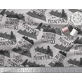 thumbnail image 3 of Soimoi Gray Poly Georgette Fabric Mountains & Text Print Fabric by the Yard 52 Inch Wide, 3 of 5