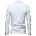 thumbnail image 6 of MRULIC shirts for men Color Tops Denim Autumn Coat Men's Blouse Button Winter Vintage Solid Jacket Men's blouseMen's Dress Shirts White + L, 6 of 7