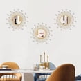 thumbnail image 3 of 3 Pack Metal Mirrors for Wall Sunburst Wall Mirrors Home Décor Decorative Hanging Wall Art for Living Room Bedroom Entryway (Gold Crystal, Sunburst), 3 of 7