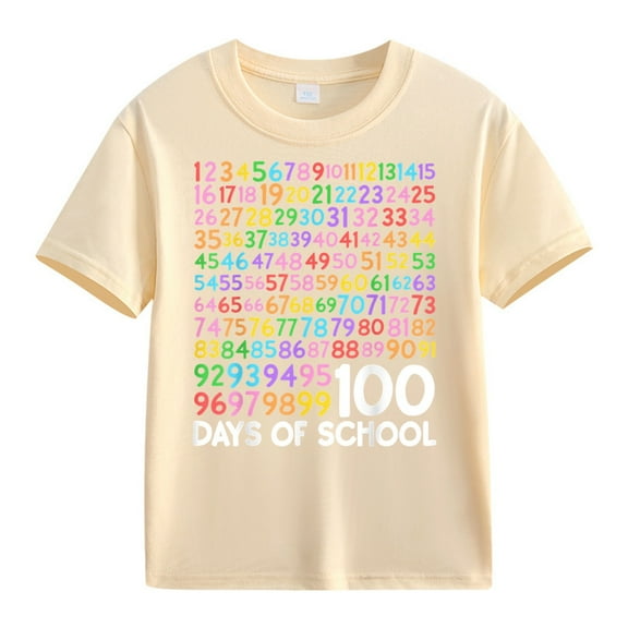 Ruyang Kids 100 Days of School Shirts 100 Days Celebration Tshirt Toddler Funny Number Graphic Tee Top Boys Girls Outfits