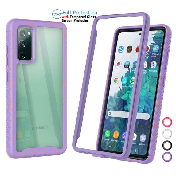 Galaxy S20 FE 5G Case Clear, Case Cover for 2020 Samsung Galaxy S20 Fan Edition 6.5", Njjex Full-Body Rugged Transparent Clear Back Bumper Case Cover for Samsung Galaxy S20 FE 5G -Purple