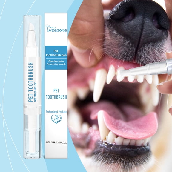 xqxayjr Pet Toothbrush Pen, Dog Teeth Cleaning Pen with Natural Plant Substance, Pet Dental Care Tool for Cats and Dogs, Teeth Cleaning and Repairing, 3ml Oral Hygiene Kit