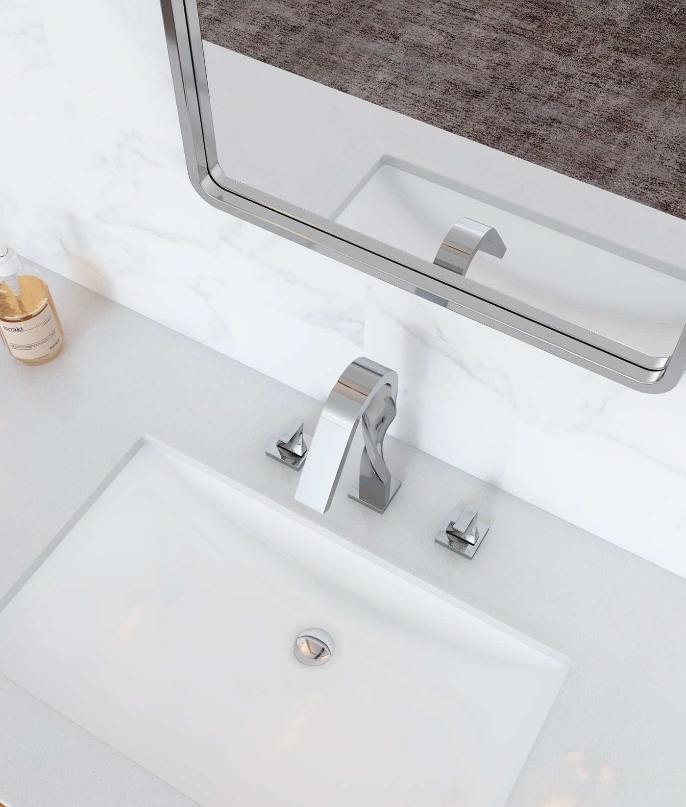 YZZY Widespread High Arc Bathroom Faucet Double Handle Brushed Chrome Lavatory Vanity Basin Faucet 3 Holes Modern Bathroom Sink Faucet