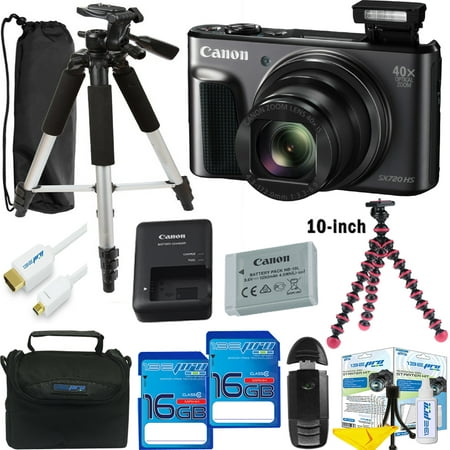 Canon PowerShot SX720 HS Digital Camera (Black) + Deal-Expo Essential Accessories