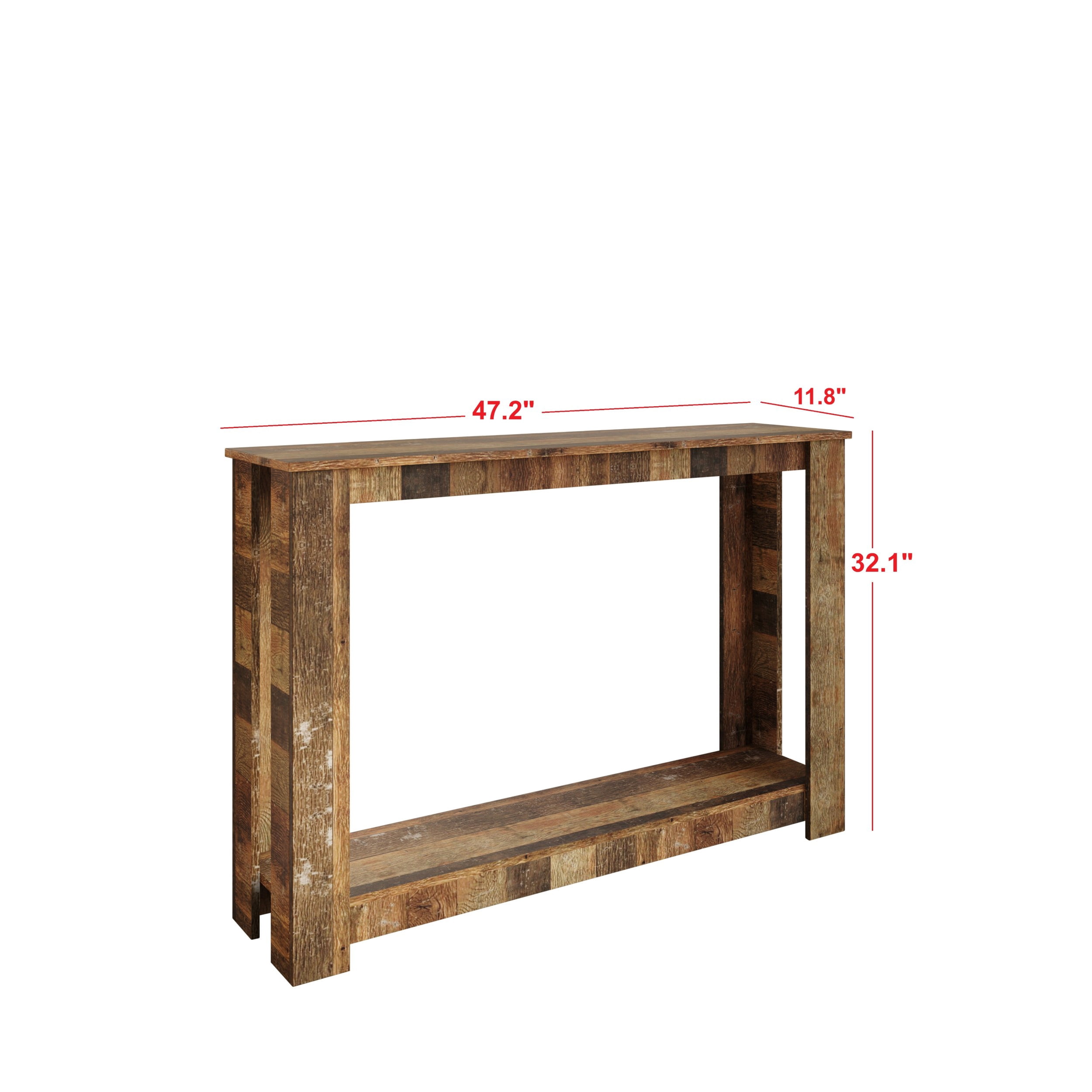 Home Design Dearborn 48" Console Table, Modern Indoor Entryway Sofa Table with Open Shelf for Living Room, Hallway & Foyer