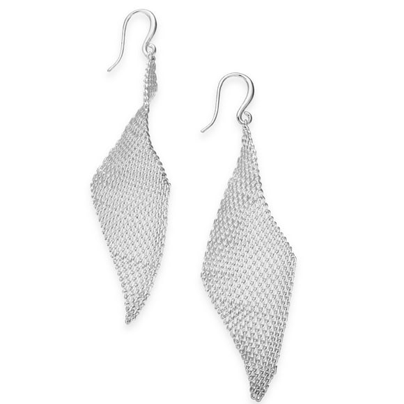 Thalia Sodi Twisted Mesh Drop Earrings, Silver