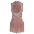 thumbnail image 2 of renvena Costume de Danse Lyrique Robe de Ballet Moderne Sans Manches avec Strass Contemporain Café L, 2 of 9