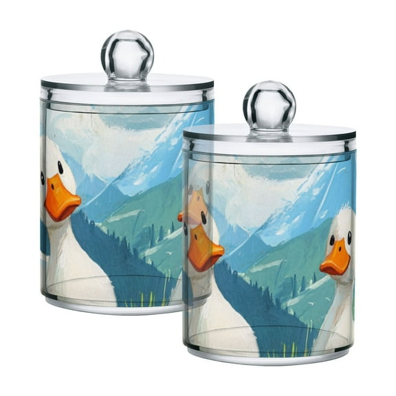 High-value clear storage jars keep life organized and within reach! Two White Ducks