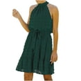 thumbnail image 1 of DPTALR Robe Élégante Sans Manches à Col Halter Couleur Unie Fendue Jupe Longue, 1 of 9