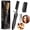 Black, variant on Hot Comb Hair Straightener, Electric Portable Travel Anti-Burn Beard Straightener Press Comb Ceramic Curler Flat Iron