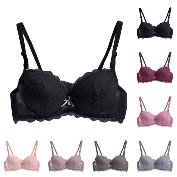 Rvasteizo Women Lace Bra Soft Underwire Lace Splice Breathable Light Wear