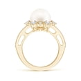 thumbnail image 2 of Angara Freshwater Cultured Pearl and Diamond Ring with Floral Halo in 14K Yellow Gold for Women | June Birthstone Jewelry for Her, 2 of 5