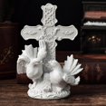 thumbnail image 4 of 2x Adorable estatua de cruz crucifijo estatuilla escultura ornamento decorativo foto Props mesa para la entrada del dormitorio del hogar mayimx Estatua del crucifijo, 4 of 9