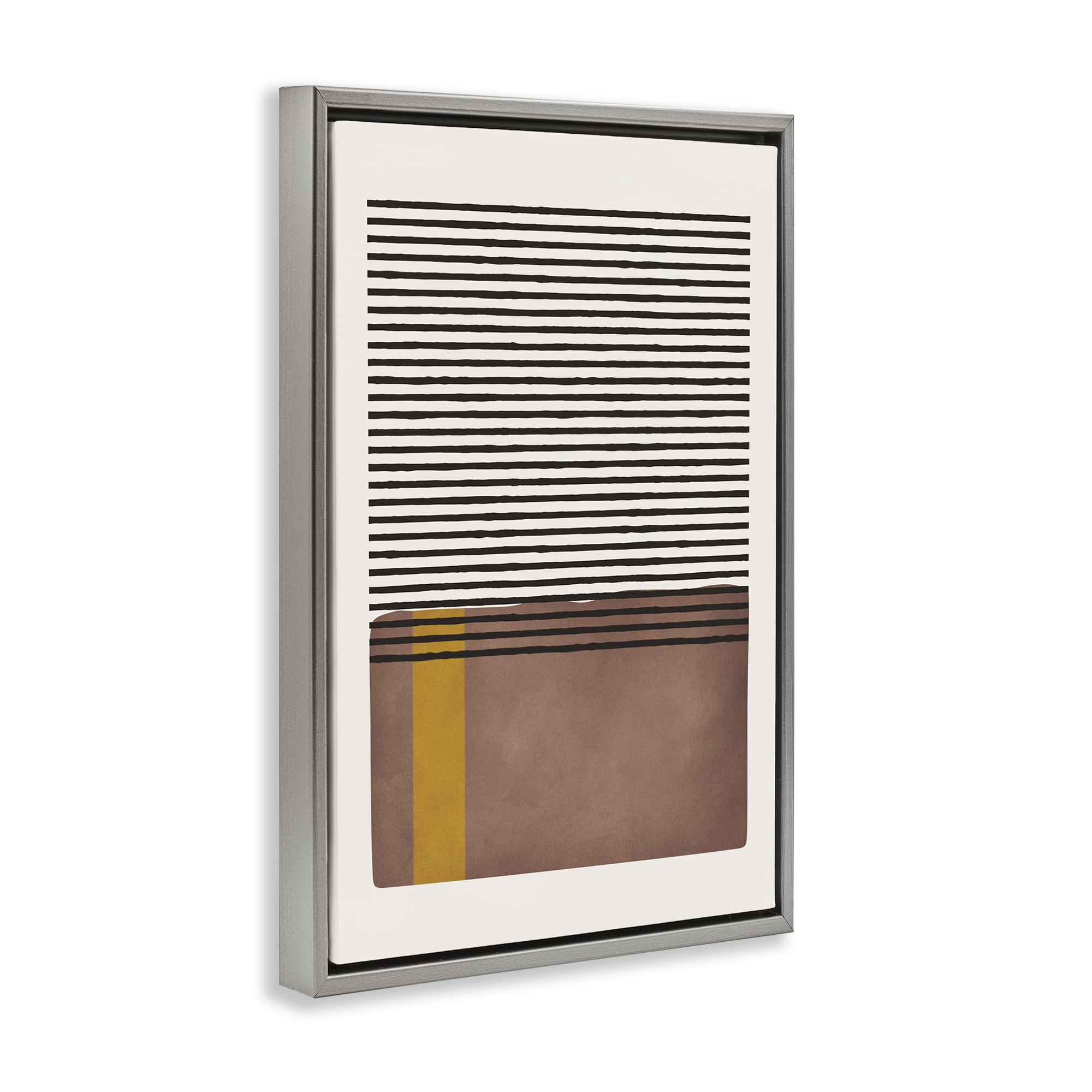 Stupell Industries Cosby Street Abstraction Abstract Painting Gray Floater Framed Canvas Art Print Wall Art, 17 x 25