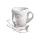 thumbnail image 5 of Juego de taza de café con platillo, taza de leche de cerámica, vajilla interesante con forma de cara humana Blanco, 5 of 9