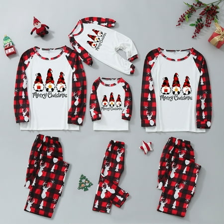 

Christmas Women Mommy Print Blouse Tops And Pants Xmas Family Clothes Pajamas Christmas Pajamas for Family