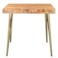 thumbnail image 3 of Rustic Modern Solid Wood Accent Table in Natural & Aged Gold, 3 of 7