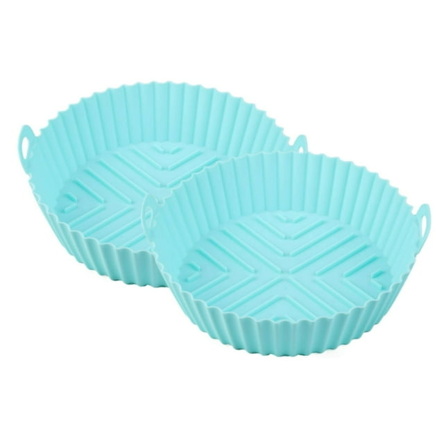 2 Pcs Ustensiles de Cuisson en Silicone Réservoir de Drainage d'Huile 3D Résistant à la Chaleur Antiadhésif Chauffé Uniformément avec Poignée Doublure de Pot de Friteuse Fourniture de Cuisine