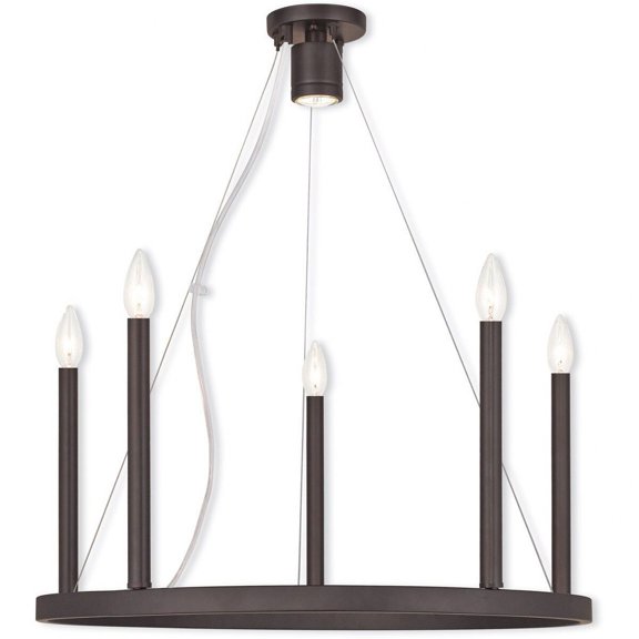 40244-91 Livex Lighting Alpine - 5 Light Chandelier-25 Inches Tall and 20 Inches Wide-Brushed Nickel Finish