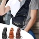 thumbnail image 1 of Bolsa bandolera de cuero para hombres y mujeres - Mochila bandolera con puerto USB para senderismo, acampada y viajes al aire libre - negra, caqui, marrón, 1 of 7