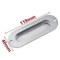 thumbnail image 2 of Manija de puerta corrediza de acero inoxidable cepillado, diseño empotrado EL-08, espaciado de 108 mm, estilo concha, 2 of 6