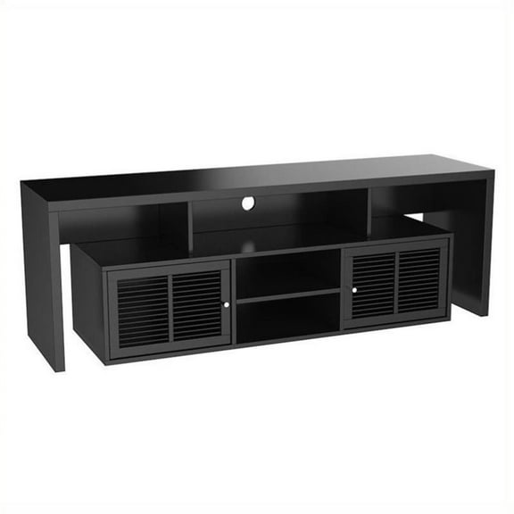 Pemberly Row Transitional Wood TV Stand for TVs up to 59" in Black