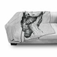 thumbnail image 3 of Animal Soft Flannel Fleece Throw Blanket, Little Panda Bear on Tree Branch Fury Tropical Jungle Zoo Sketchy Print, Cozy Plush for Indoor and Outdoor Use, 70" x 90", Black and White, by Ambesonne, 3 of 6