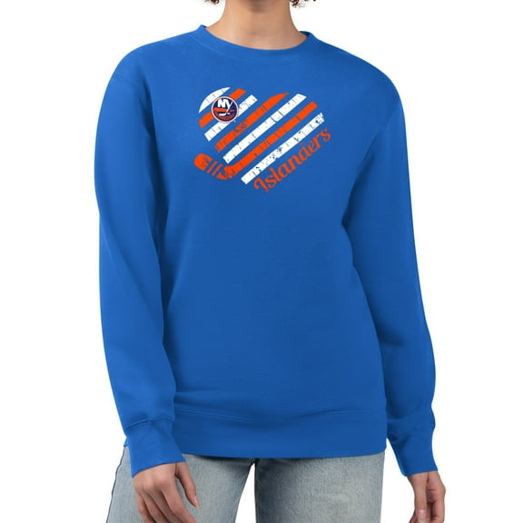 Women's G-III 4Her by Carl Banks  Royal New York Islanders Heart Graphic Pullover Sweatshirt