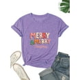 thumbnail image 3 of XIANQI Merry Merry Christmas T-Shirt Women's Short Sleeve Top XXL, 3 of 5