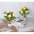 thumbnail image 2 of Artificial Flower Camellias Bouquet Home Decor Wedding Decor Fake Dried Flowers Bouquet Imitation Flower Decor, 2 of 7